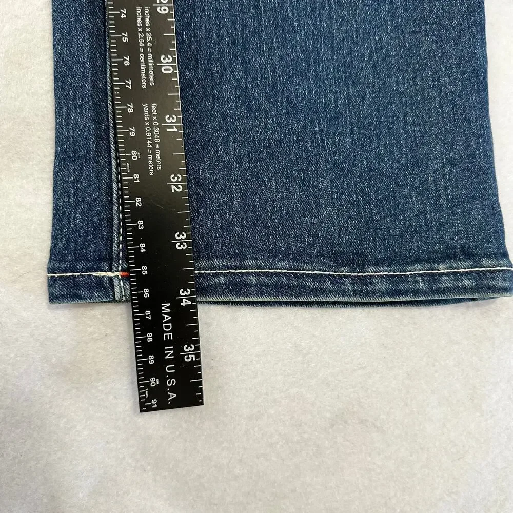 True Religion Ricky Relaxed Straight Jeans Blue Denim Flap Pocket 32x34 NWT